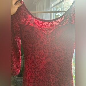 Burned velvet burgundy dress size S